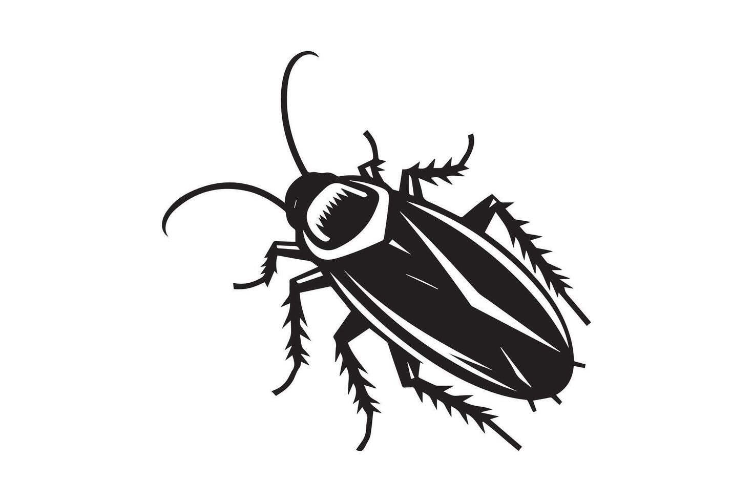 Cockroach silhouette, insect roach, and bug species vector