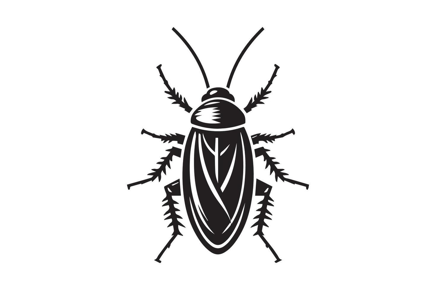 Cockroach silhouette, insect roach, and bug species vector