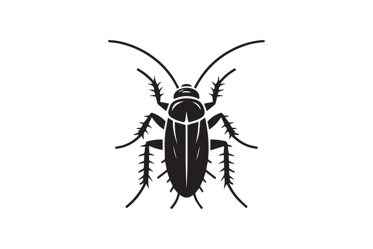 Cockroach silhouette, insect roach, and bug species vector