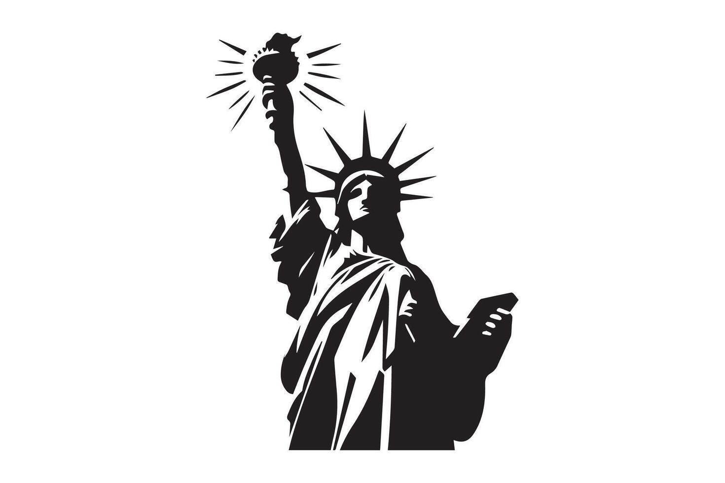 Statue of Liberty, New York landmark. silhouette vector