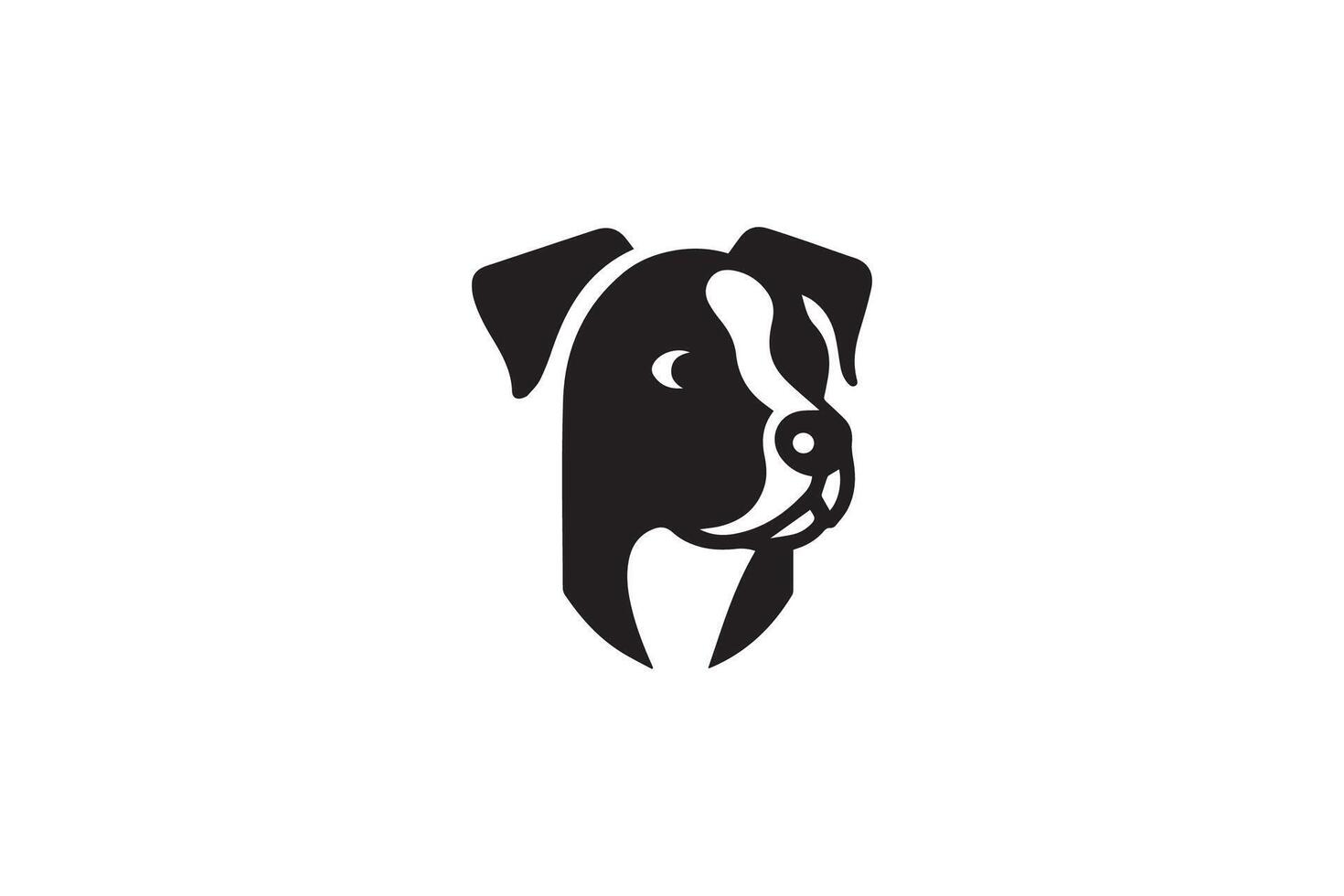 Dog head icon, dog button, , sign, symbol, logo. dog head front view. Dog head silhouette vector