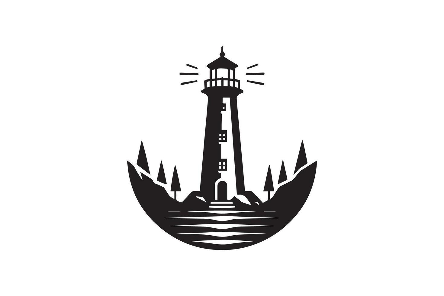lighthouse icon, Lighthouse icons set. Tower lighthouse icon vector