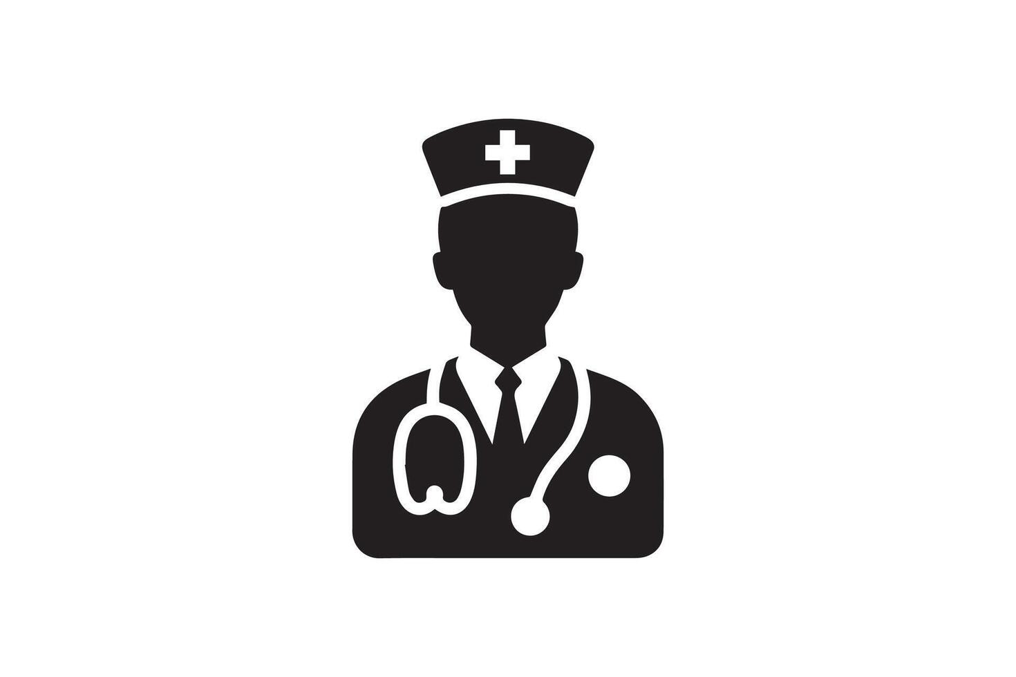 Nurse silhouette illustration. Medical assistant, female, woman, medic, doctor, health, medicine, hospital concept vector