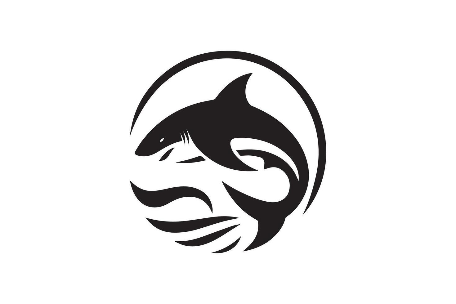 Shark silhouette isolated in white background vector