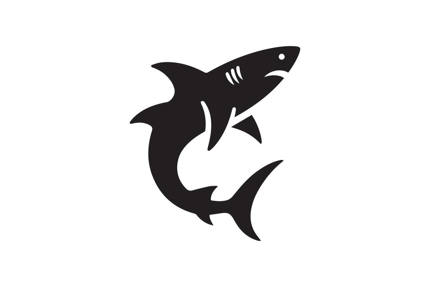 Shark silhouette isolated in white background vector