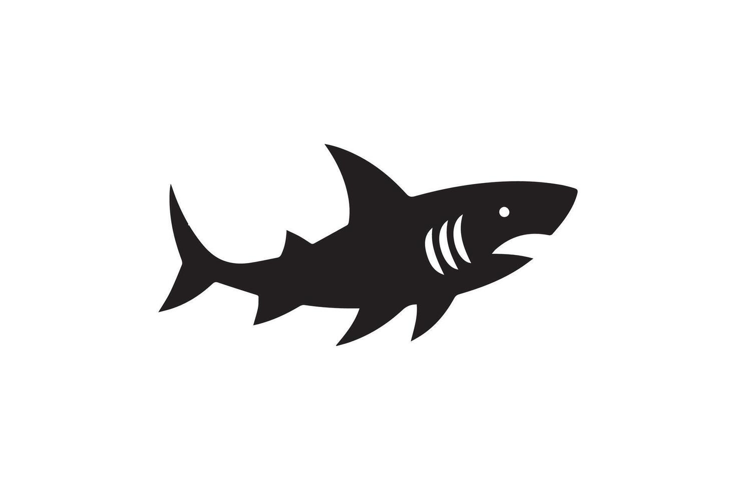 Shark silhouette isolated in white background vector
