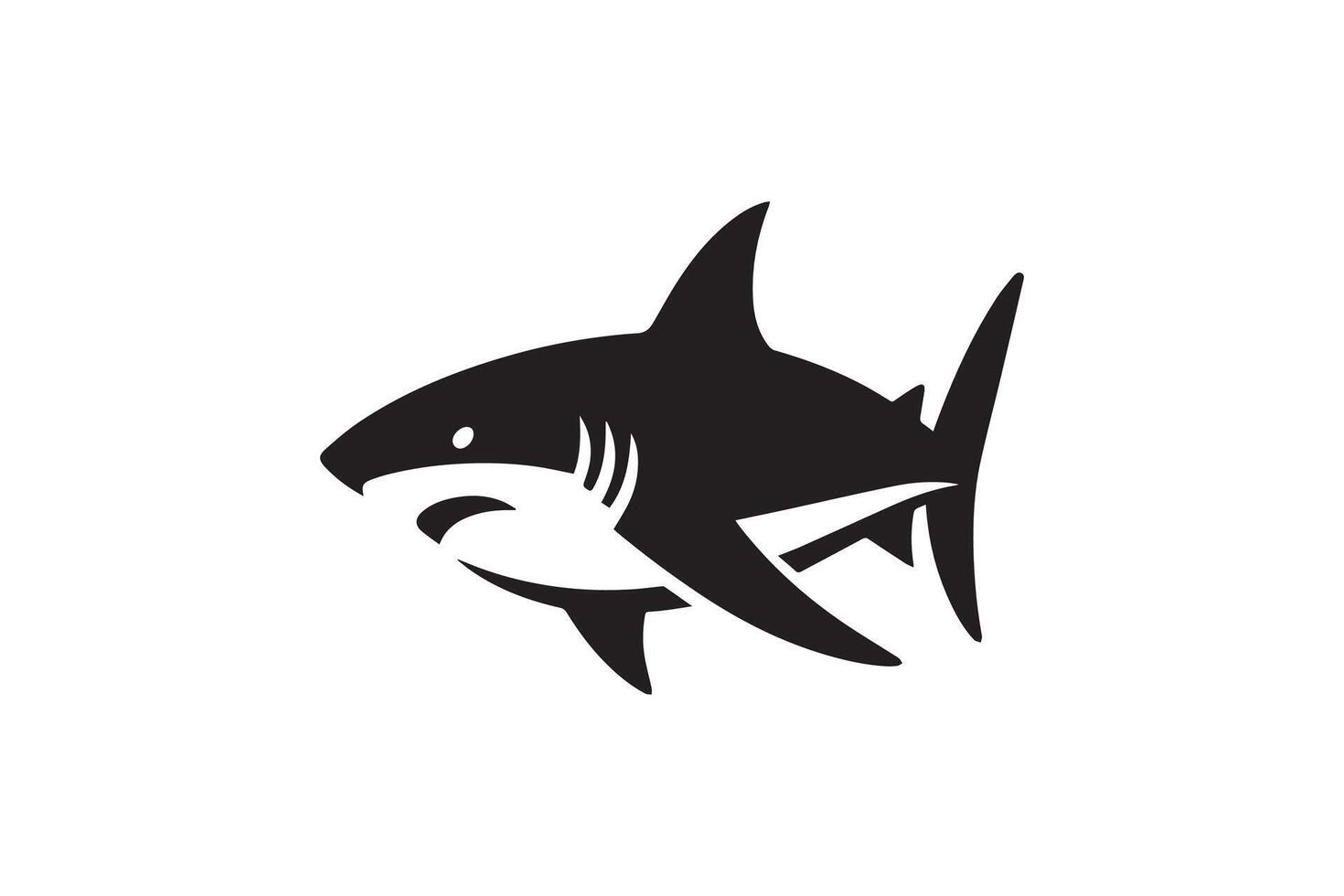 Shark silhouette isolated in white background vector