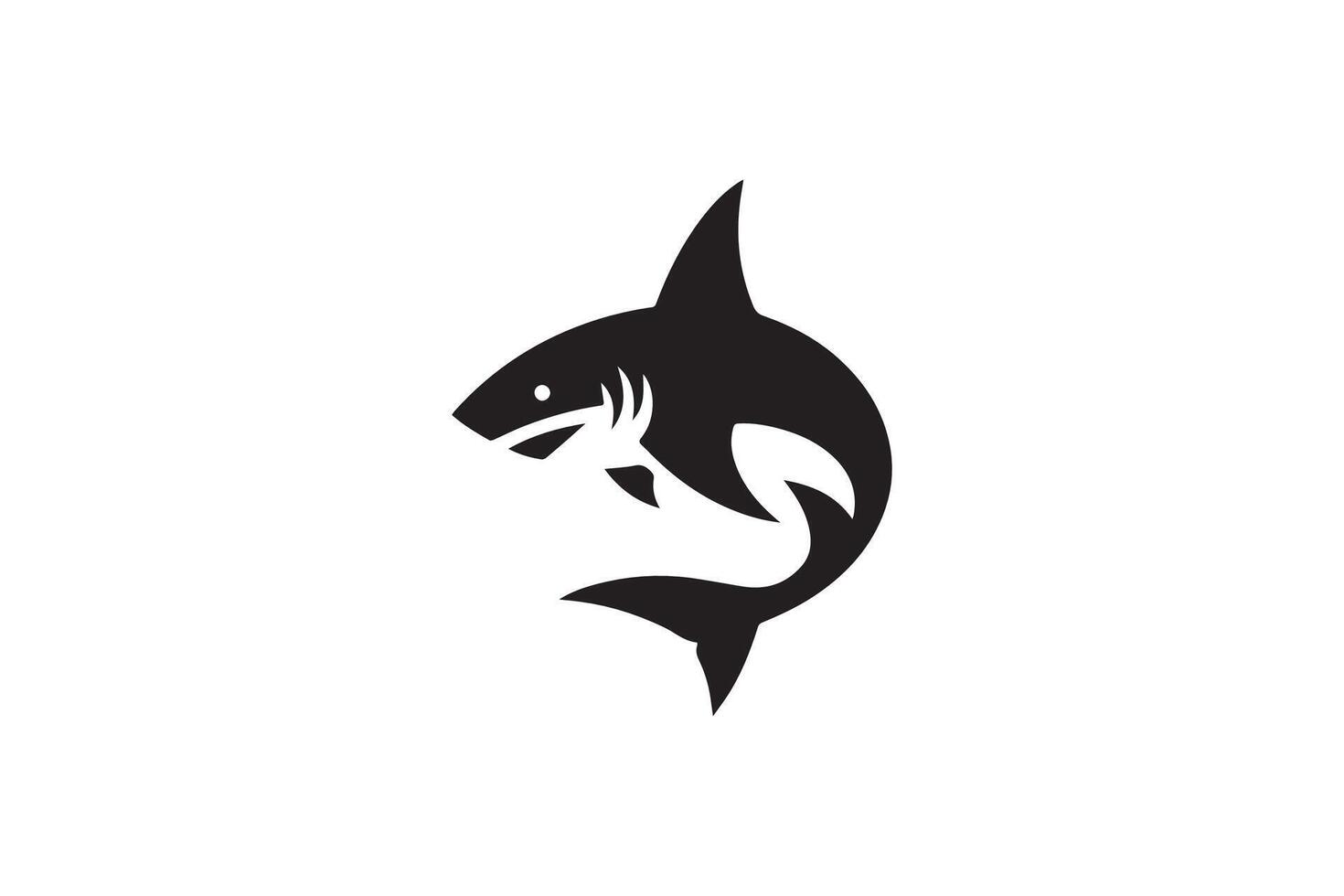 Shark silhouette isolated in white background vector