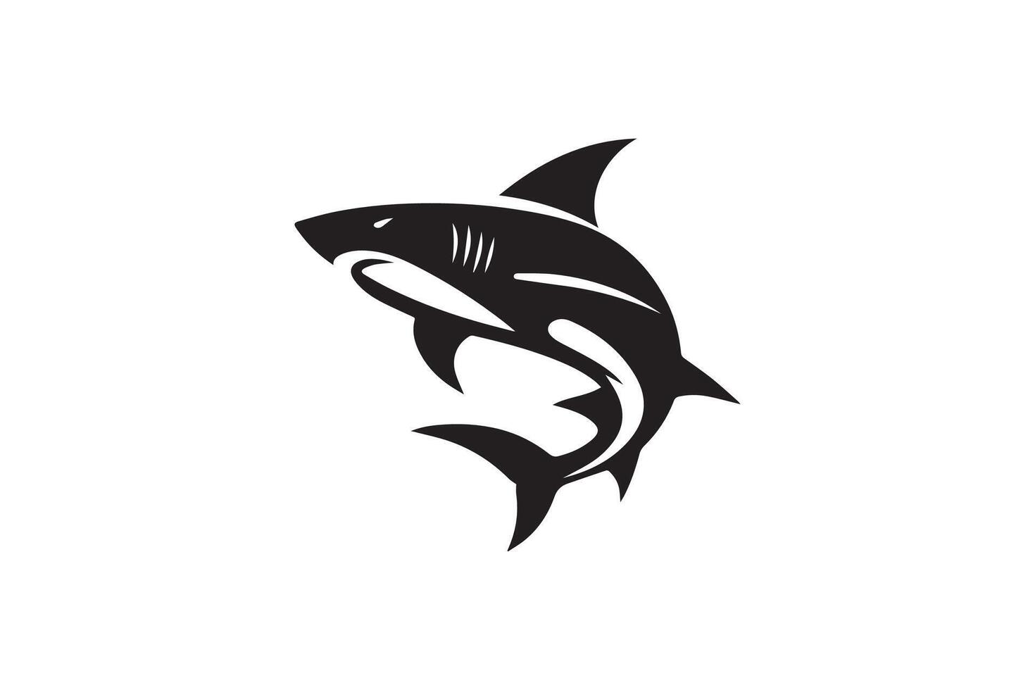 Shark silhouette isolated in white background vector