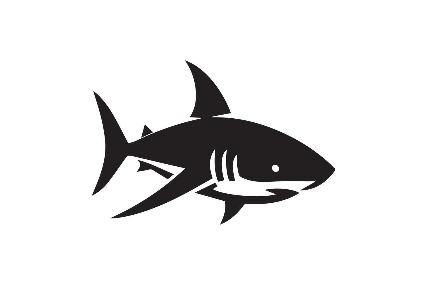 Shark silhouette isolated in white background vector