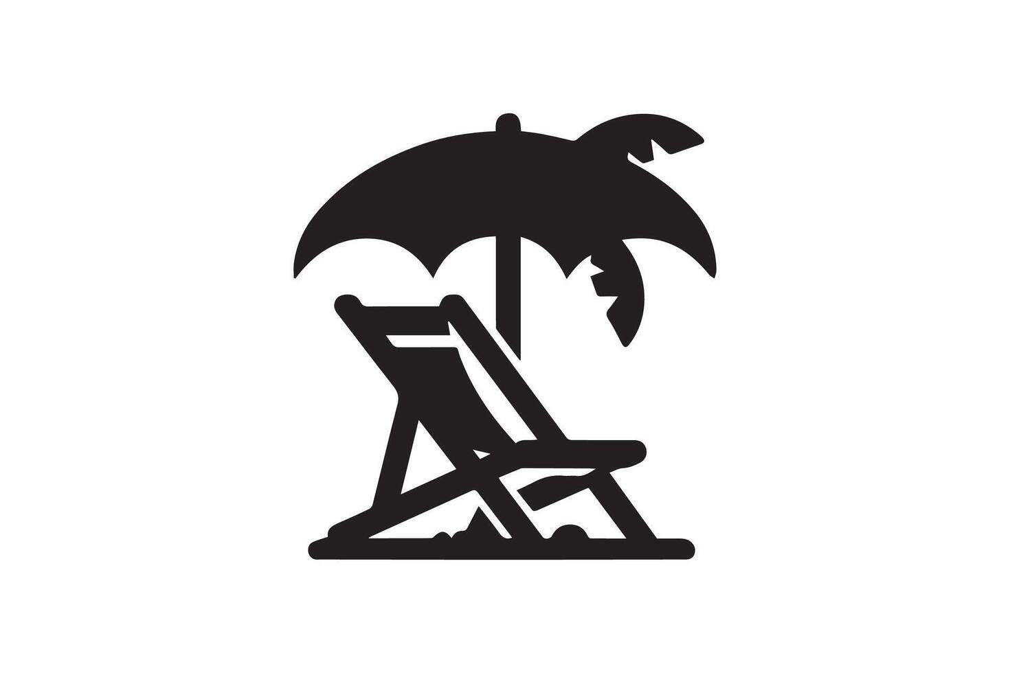 Sea beach chair silhouette vector