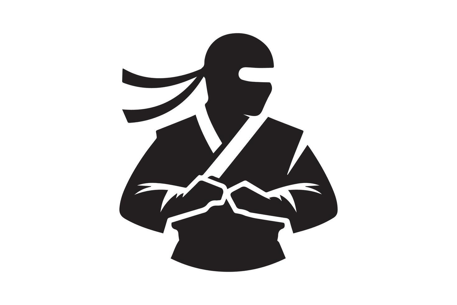 Combat ready Ninja silhouette silhouette of a ninja silhouette of a ninja vector