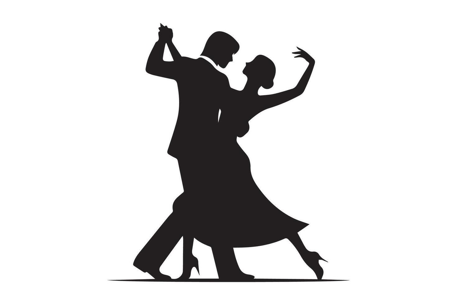 Dancing couple silhouette isolated in white background vector