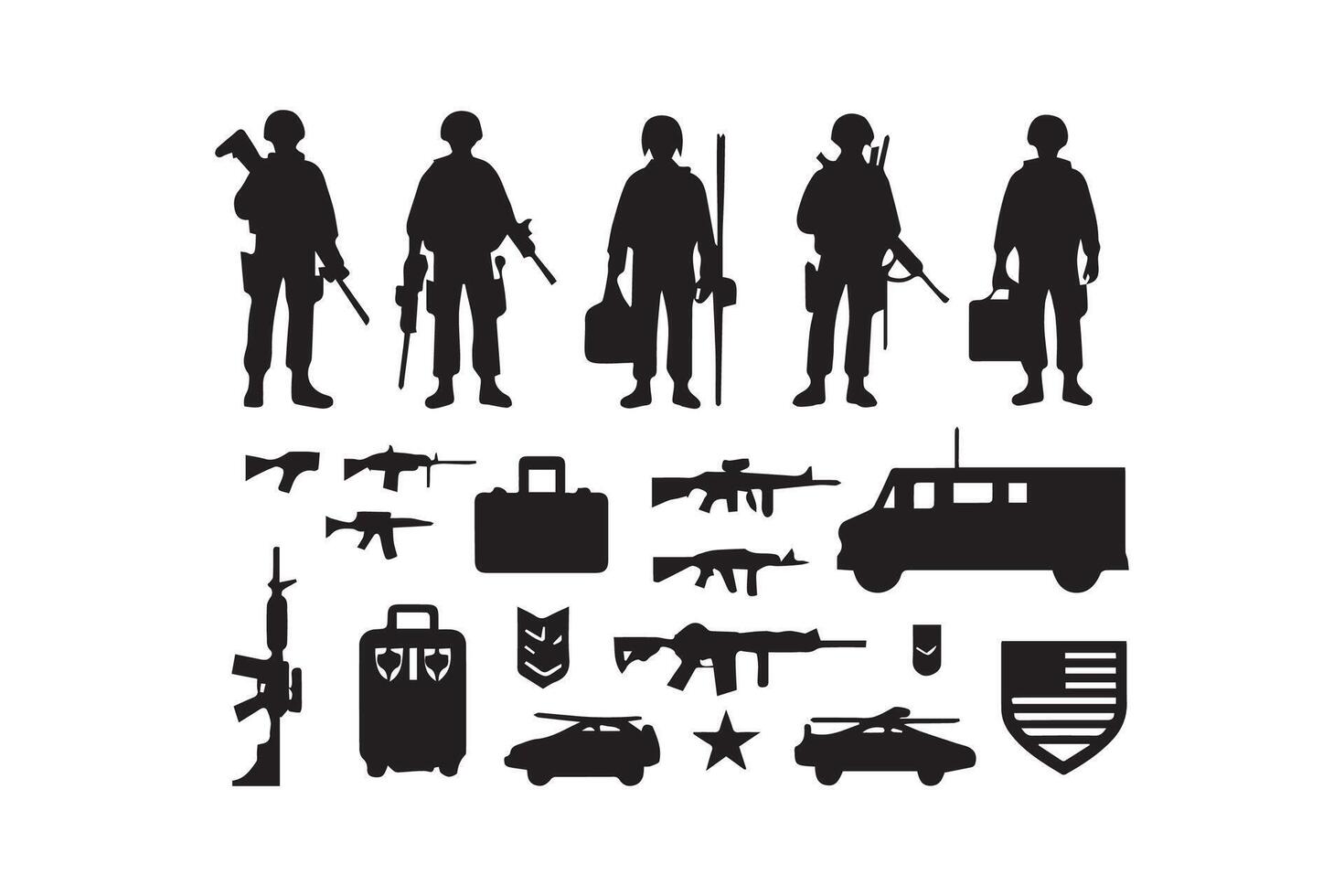 US army Military soldier silhouette vector
