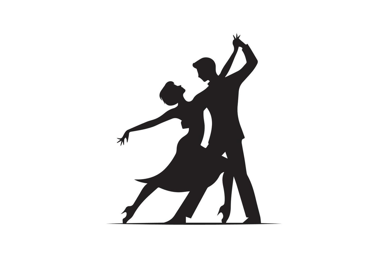 Dancing couple silhouette isolated in white background vector