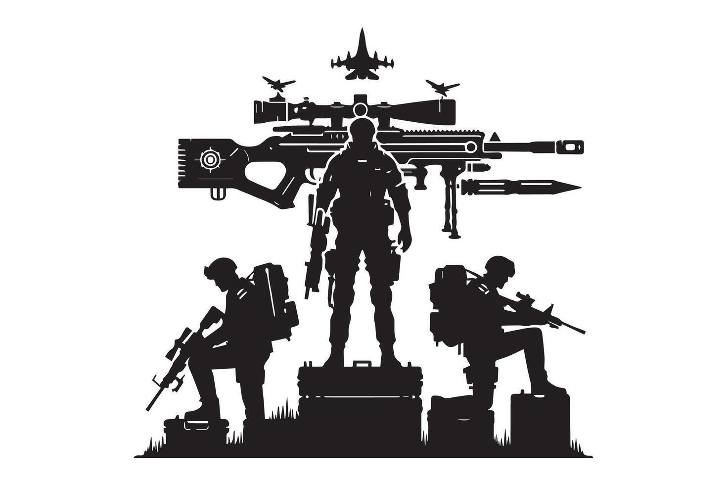US army Military soldier silhouette vector
