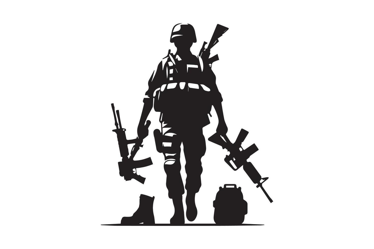 US army Military soldier silhouette vector