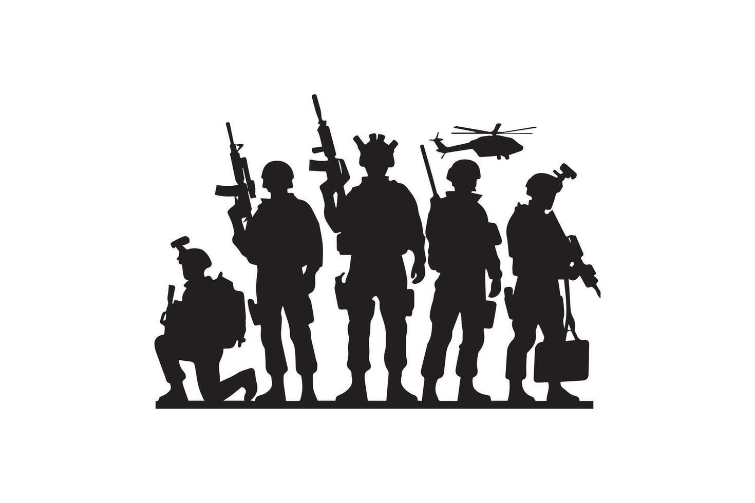 US army Military soldier silhouette vector
