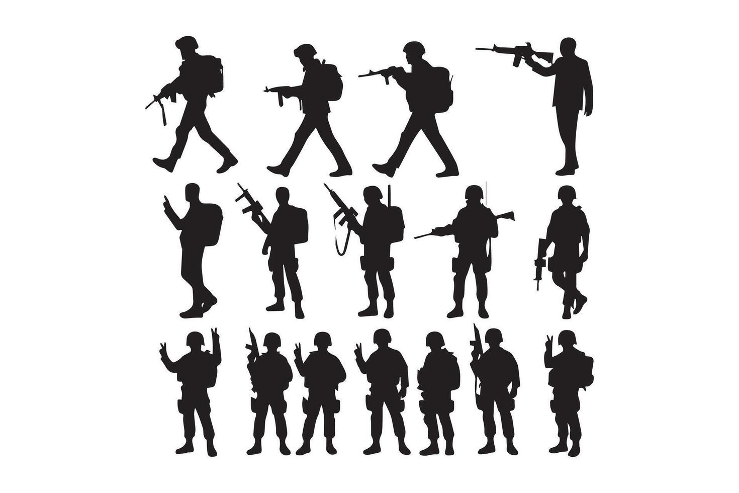 US army Military soldier silhouette vector