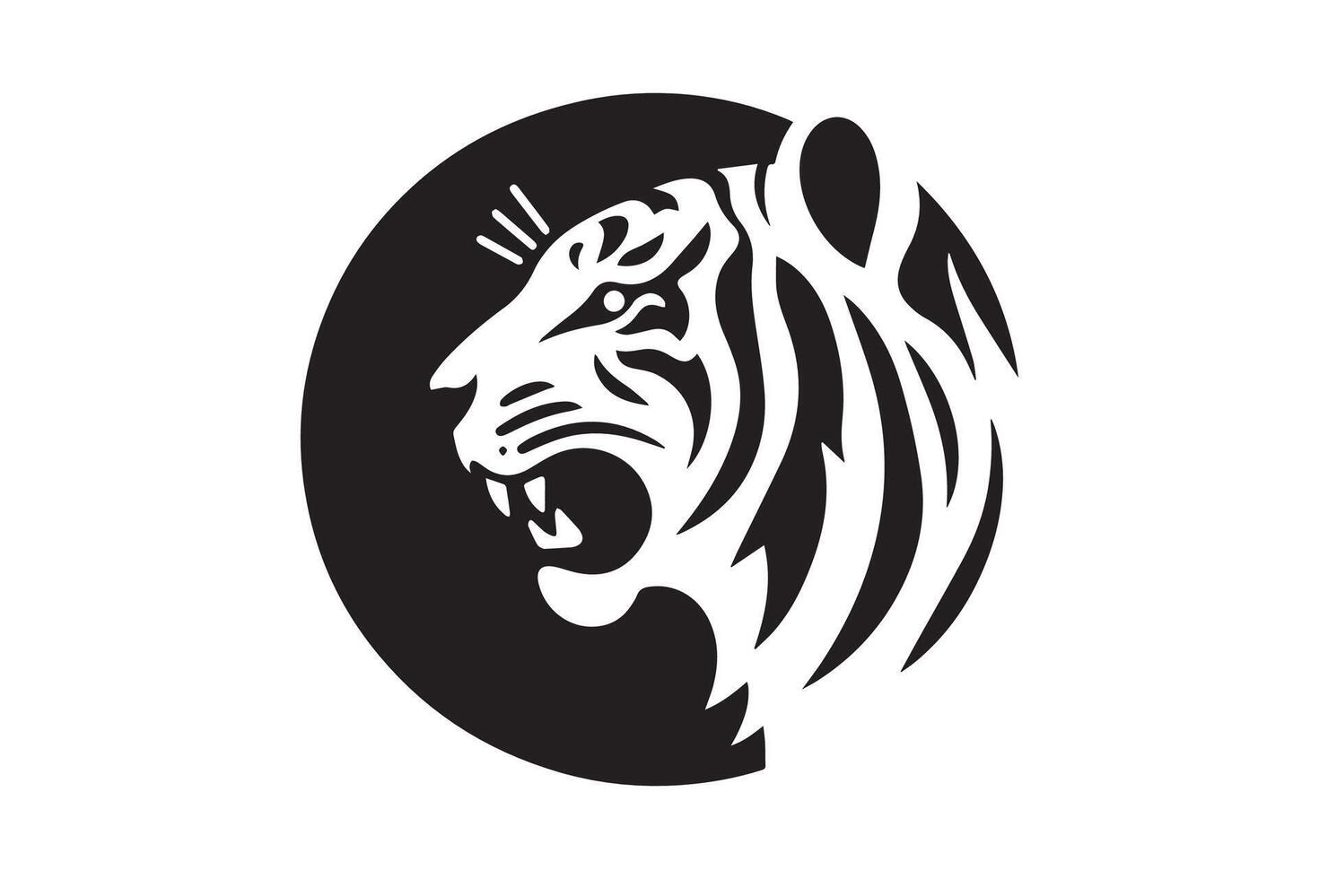 Royal Bengal Tiger head silhouette. illustrations of a majestic Bengal tiger vector