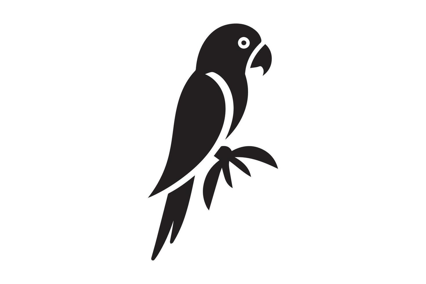 Red parrot silhouette isolated on white background. macaw parrot silhouettes vector