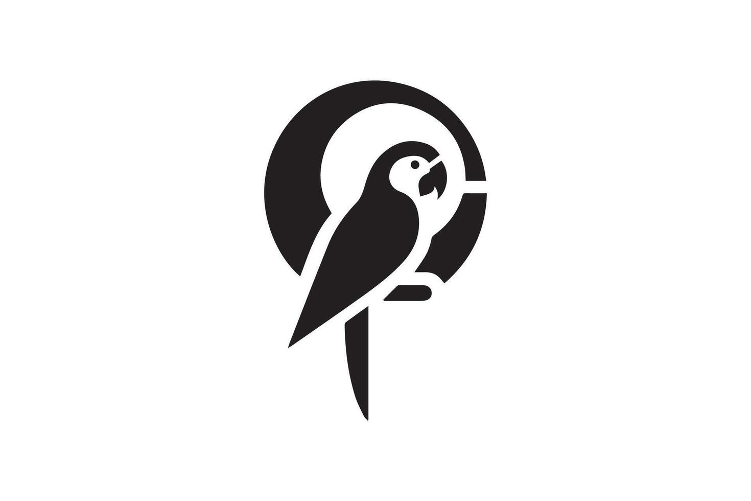 Red parrot silhouette isolated on white background. macaw parrot silhouettes vector