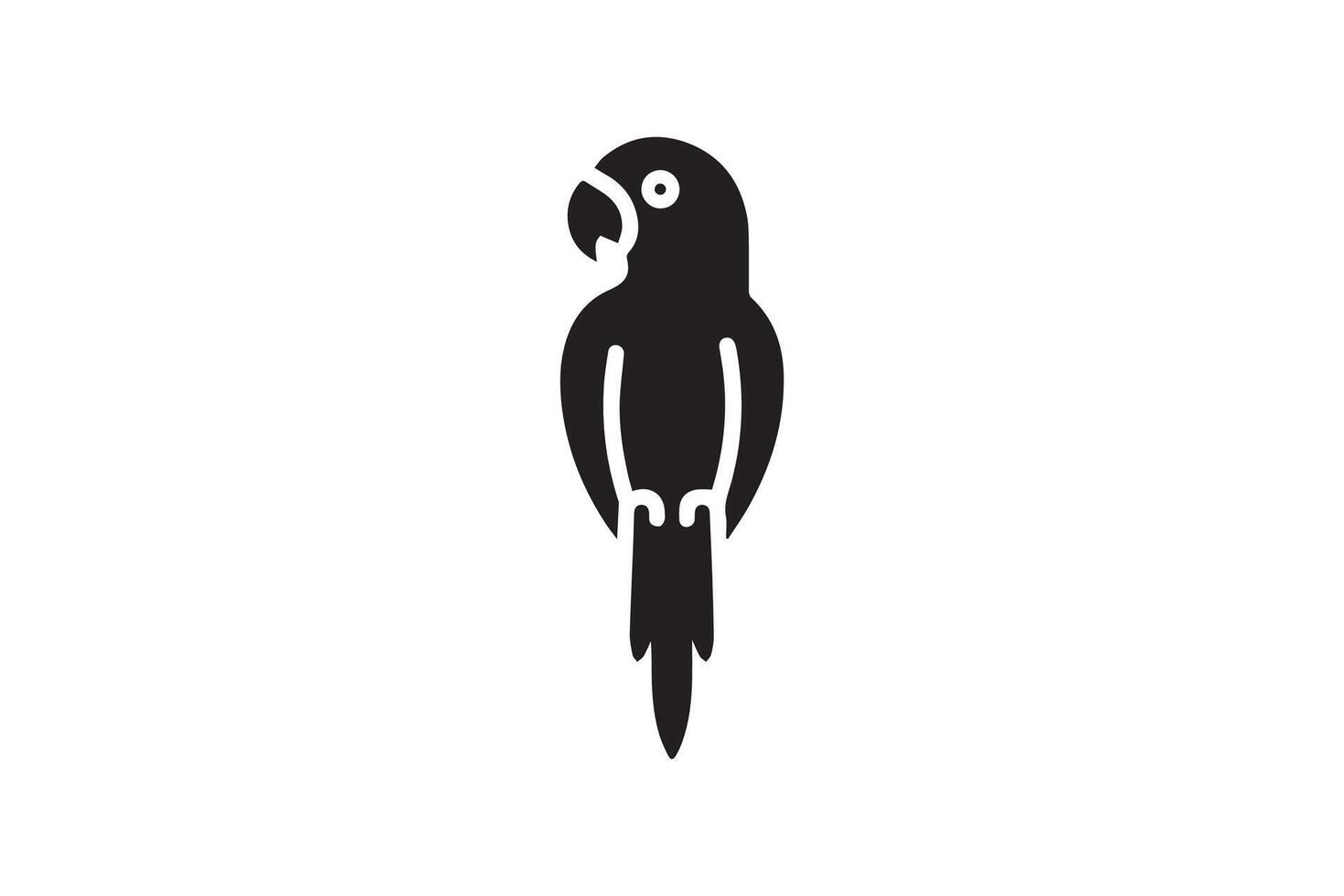 Red parrot silhouette isolated on white background. macaw parrot silhouettes vector