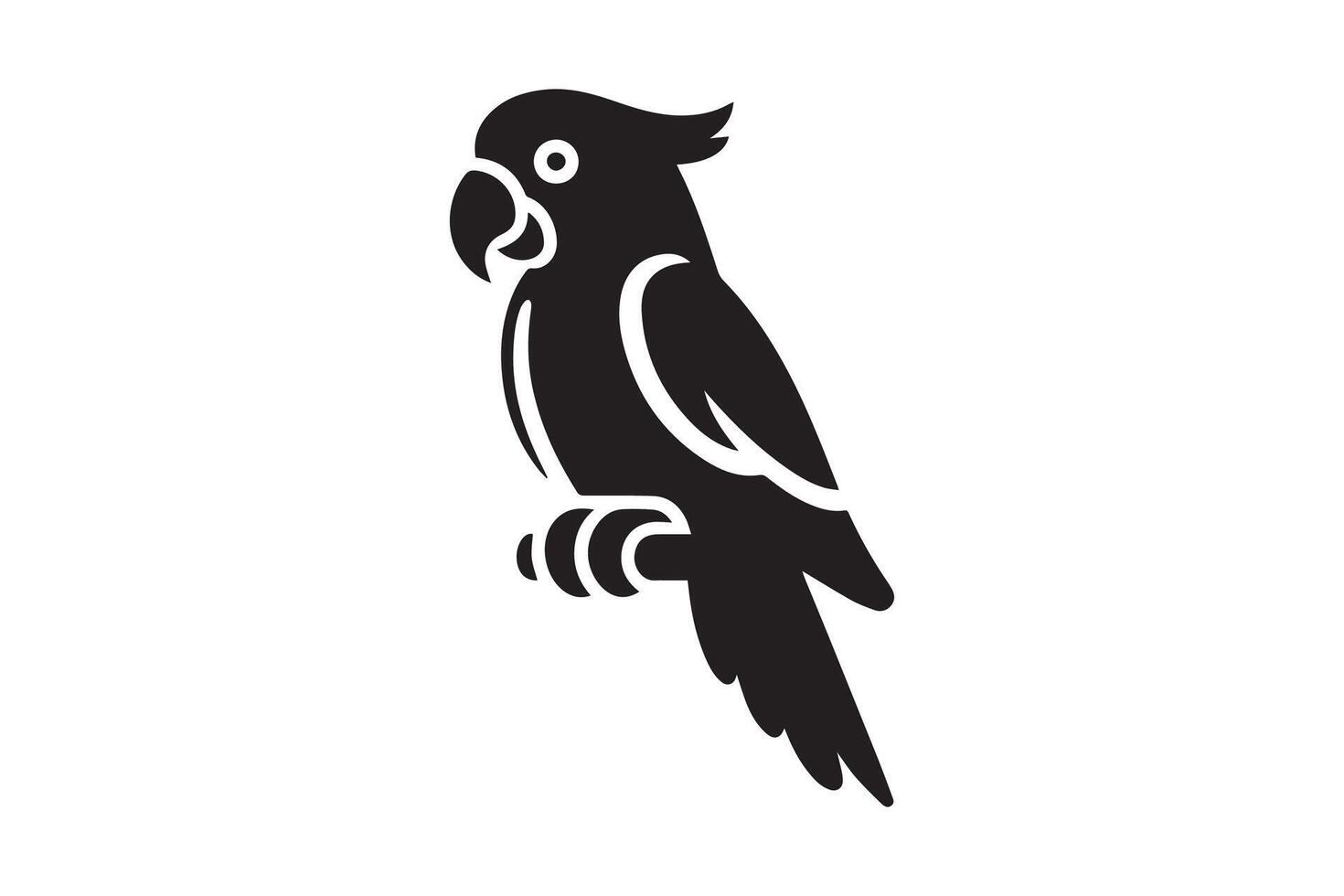 Red parrot silhouette isolated on white background. macaw parrot silhouettes vector