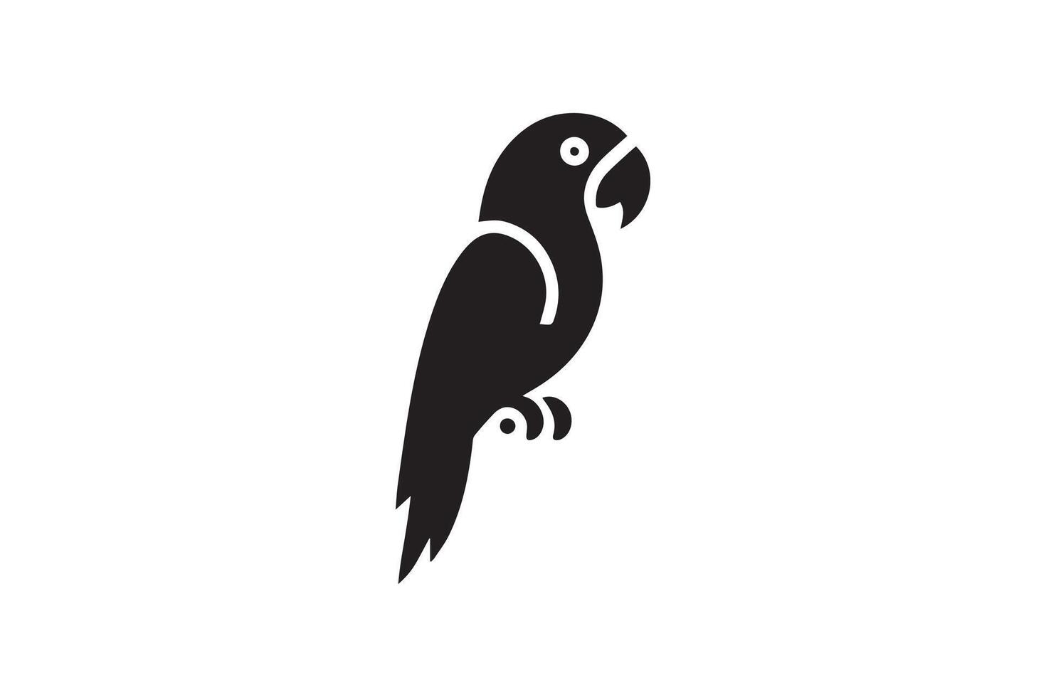 Red parrot silhouette isolated on white background. macaw parrot silhouettes vector