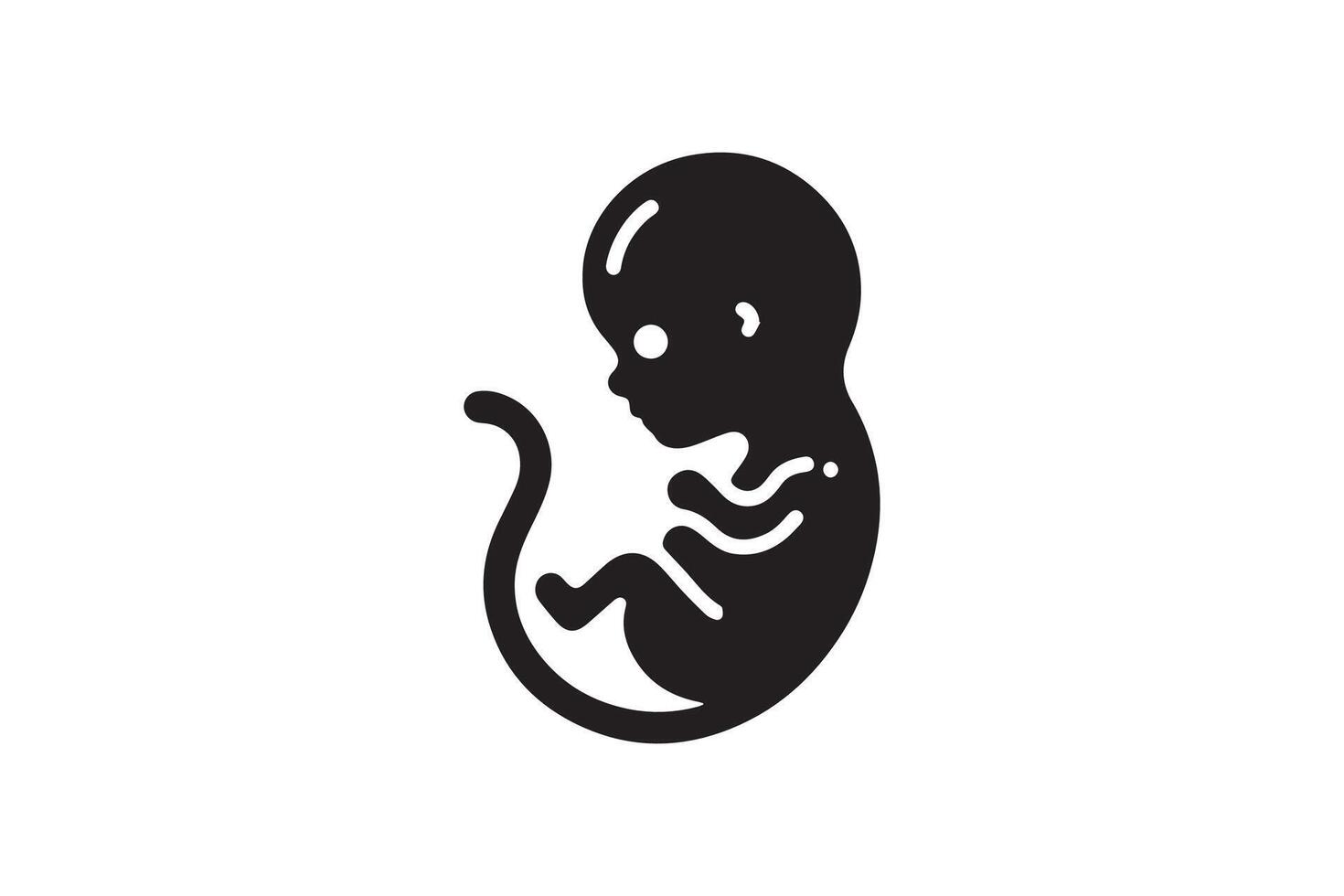 human embryo prenatal human child with placenta silhouette vector