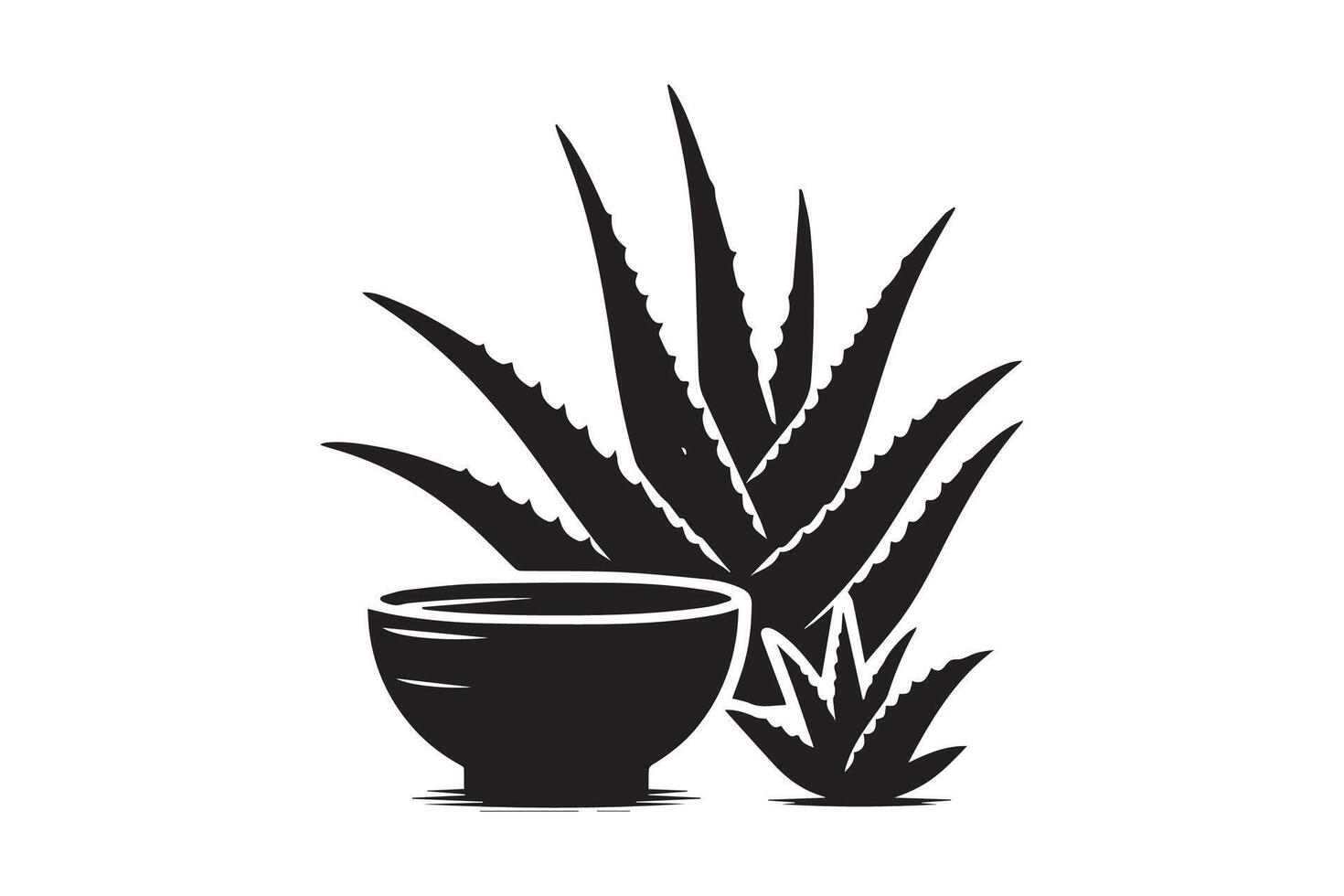 Aloe Vera logo icon silhouette vector
