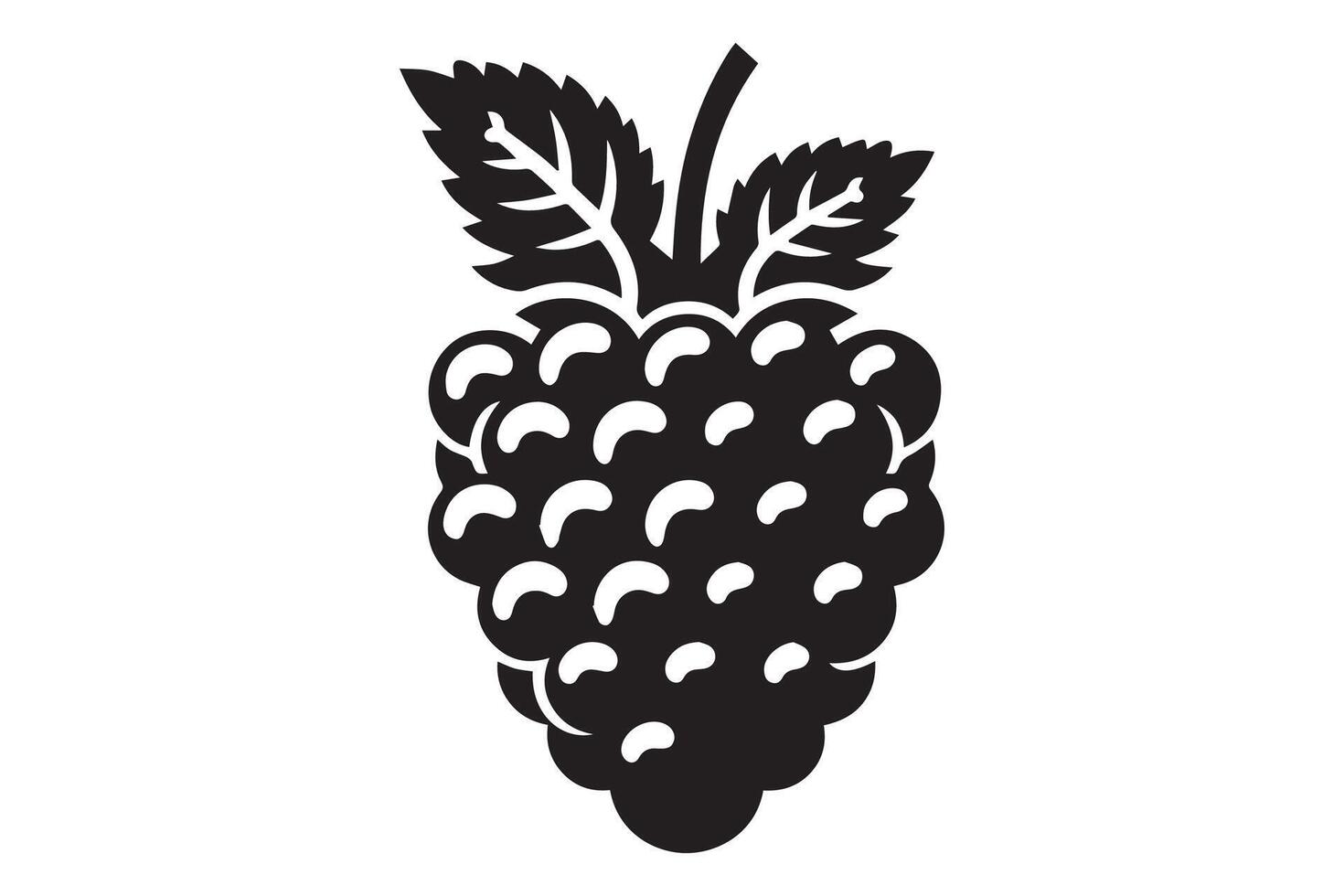 Silhouette black-and-white image of Berrie. black Berrie silhouette vector