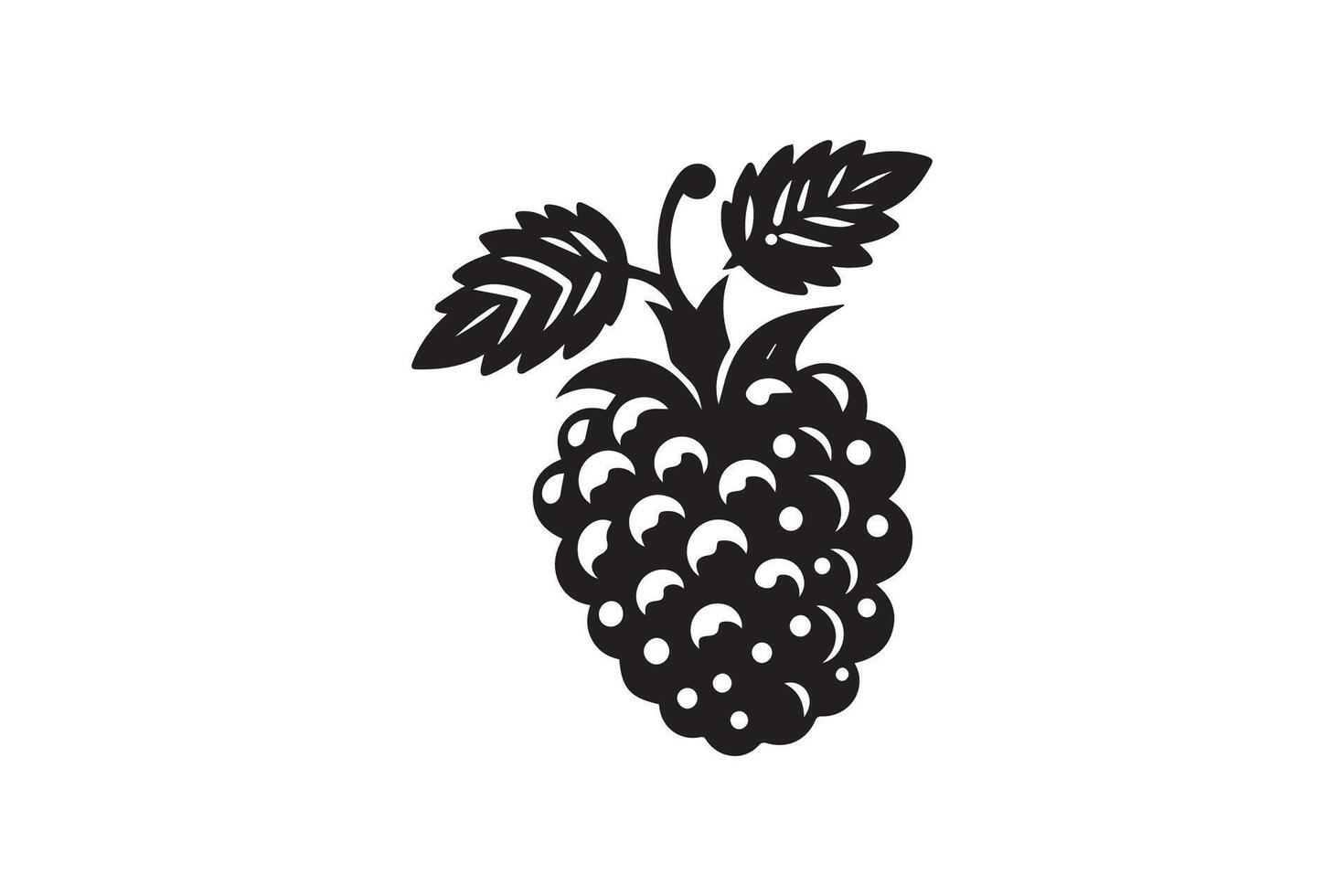 Silhouette black-and-white image of Berrie. black Berrie silhouette vector