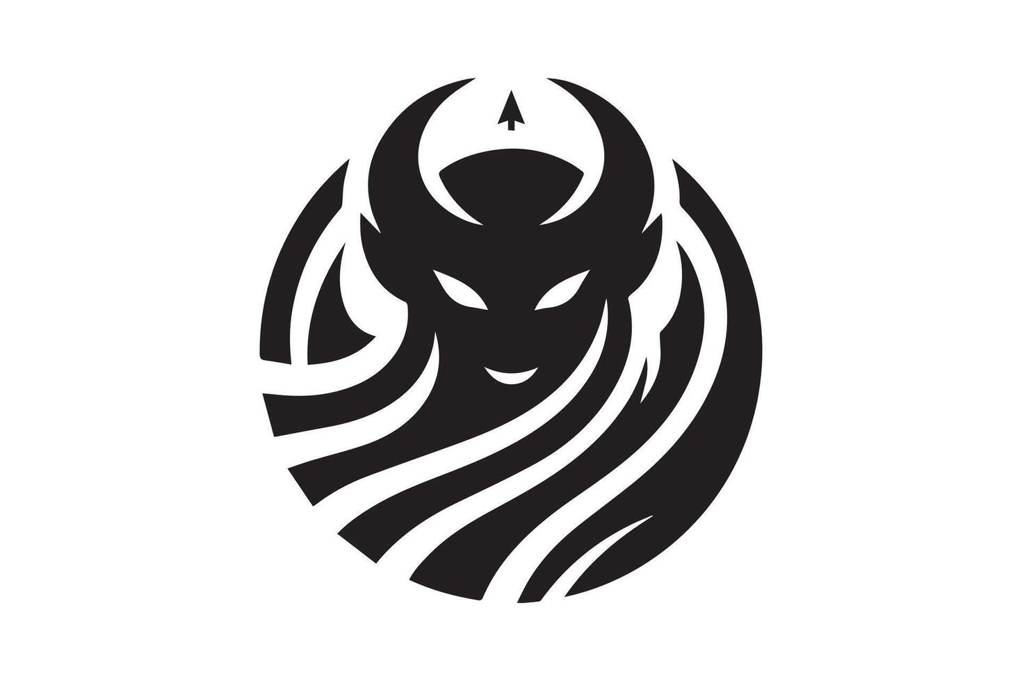 silhouette of a devil with horns vector