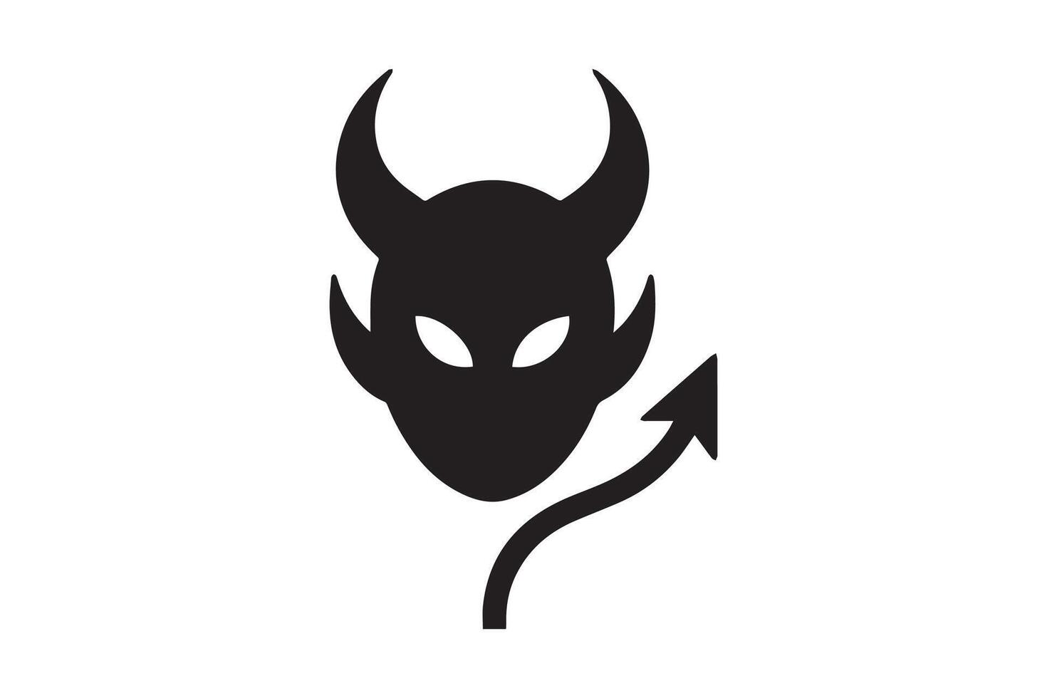 silhouette of a devil with horns vector