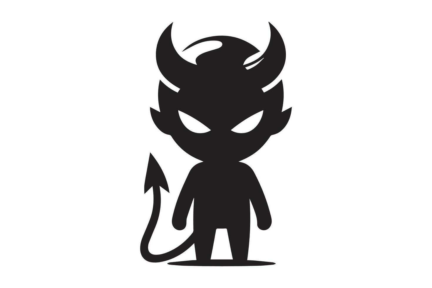 silhouette of a devil with horns vector