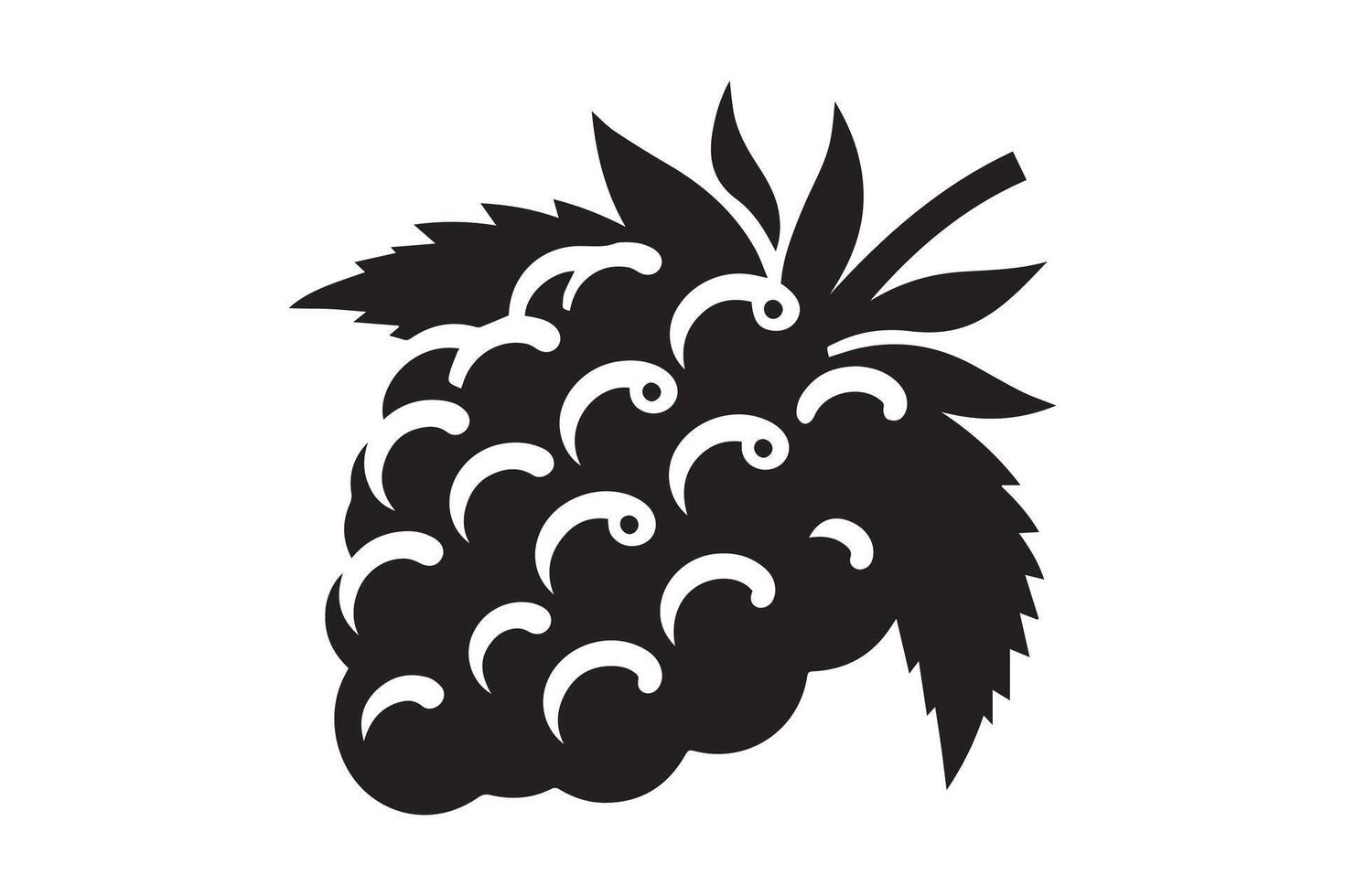Silhouette black-and-white image of Berrie. black Berrie silhouette vector