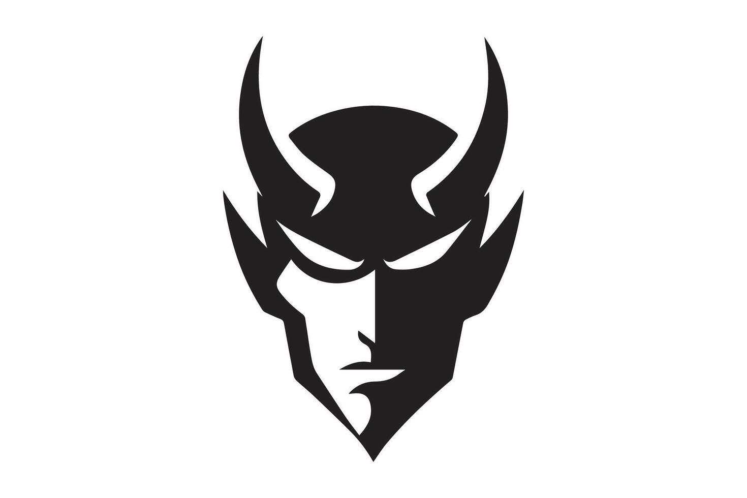 silhouette of a devil with horns vector