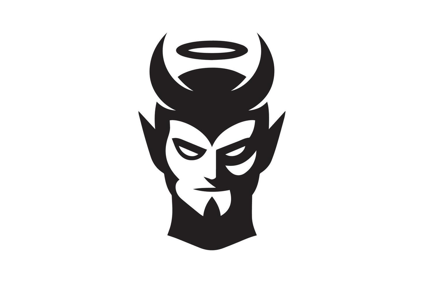 silhouette of a devil with horns vector