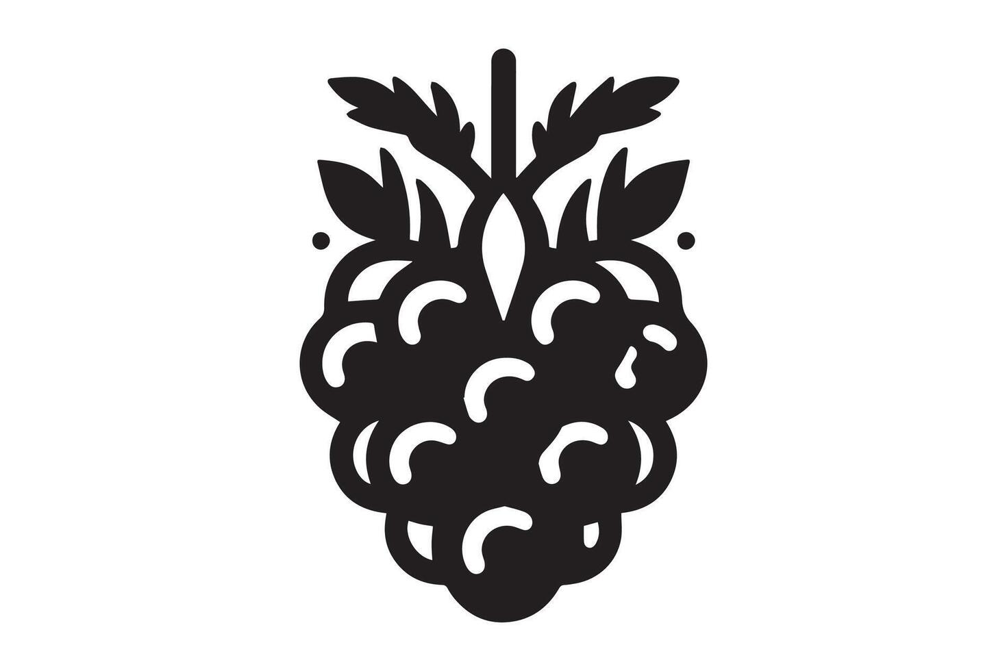 Silhouette black-and-white image of Berrie. black Berrie silhouette vector