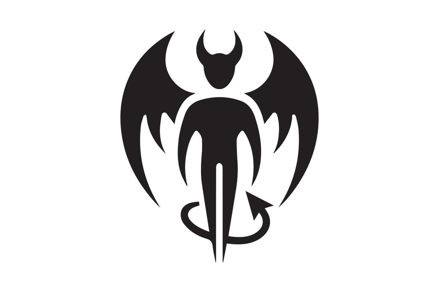 silhouette of a devil with horns vector