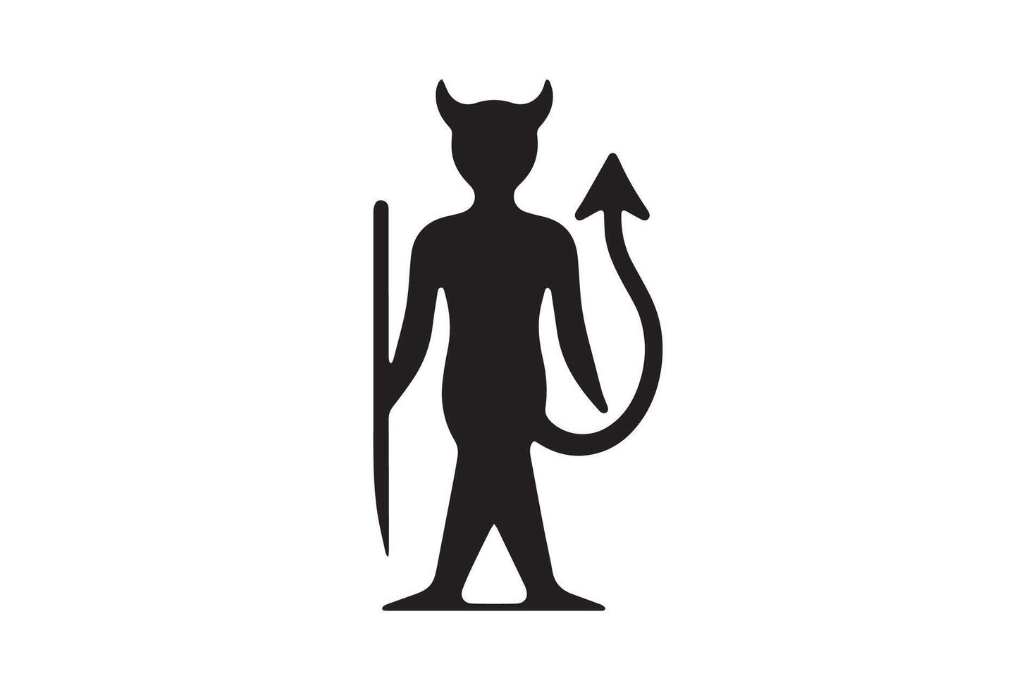 silhouette of a devil with horns vector