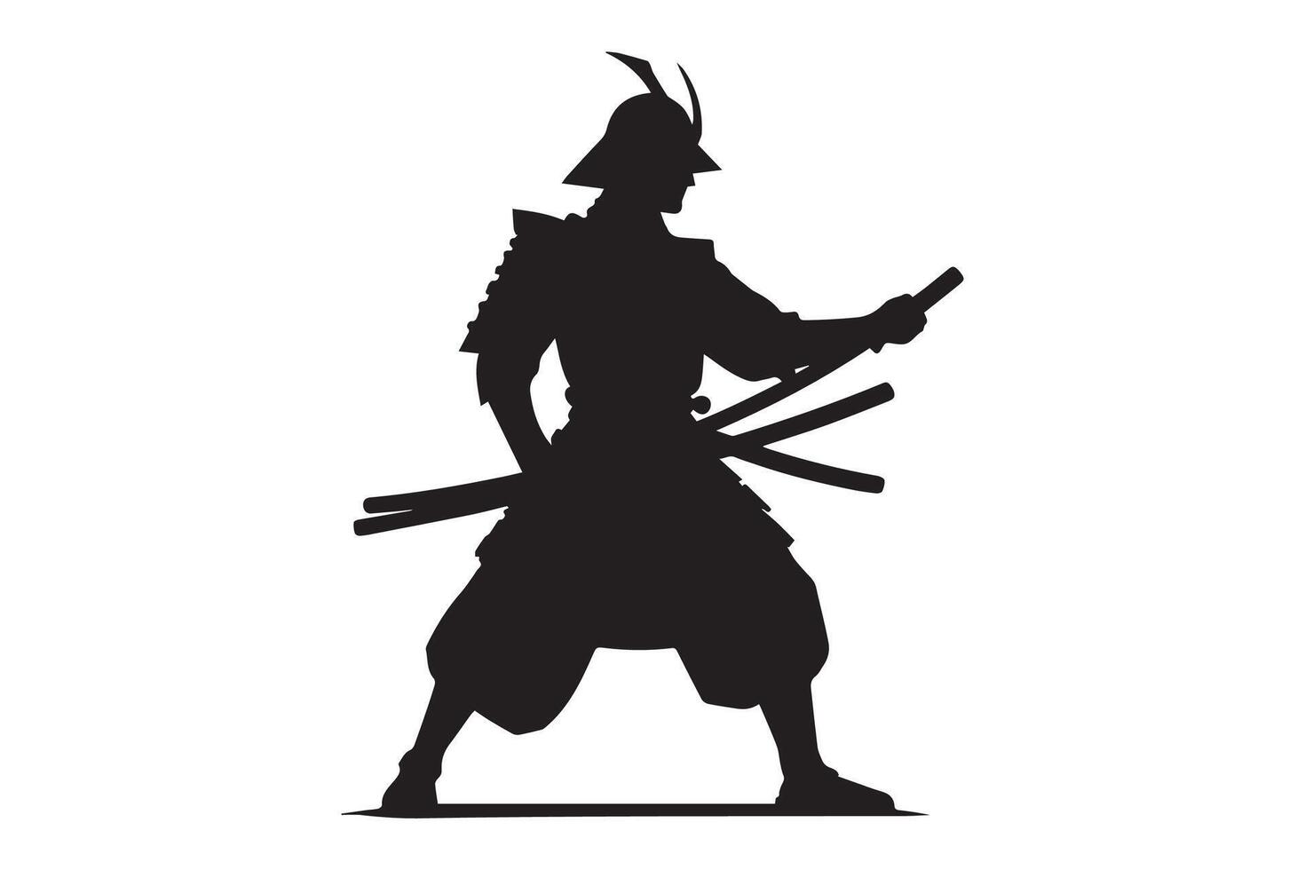 samurai warrior silhouette. samurai silhouette warrior sword ninja japanese katana vector