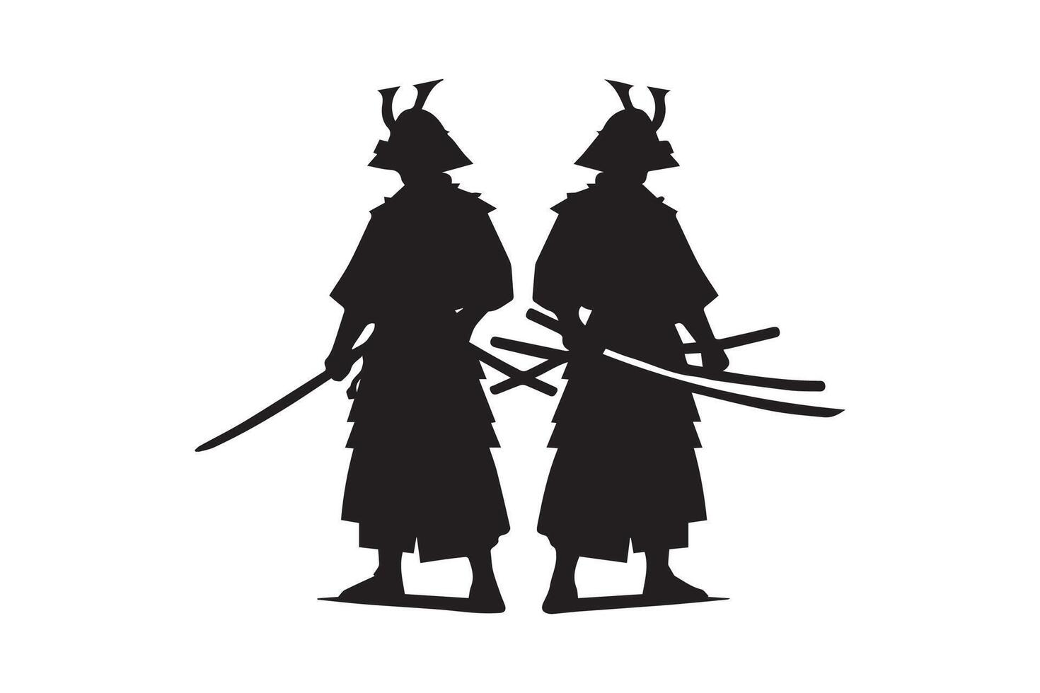 samurai warrior silhouette. samurai silhouette warrior sword ninja japanese katana vector