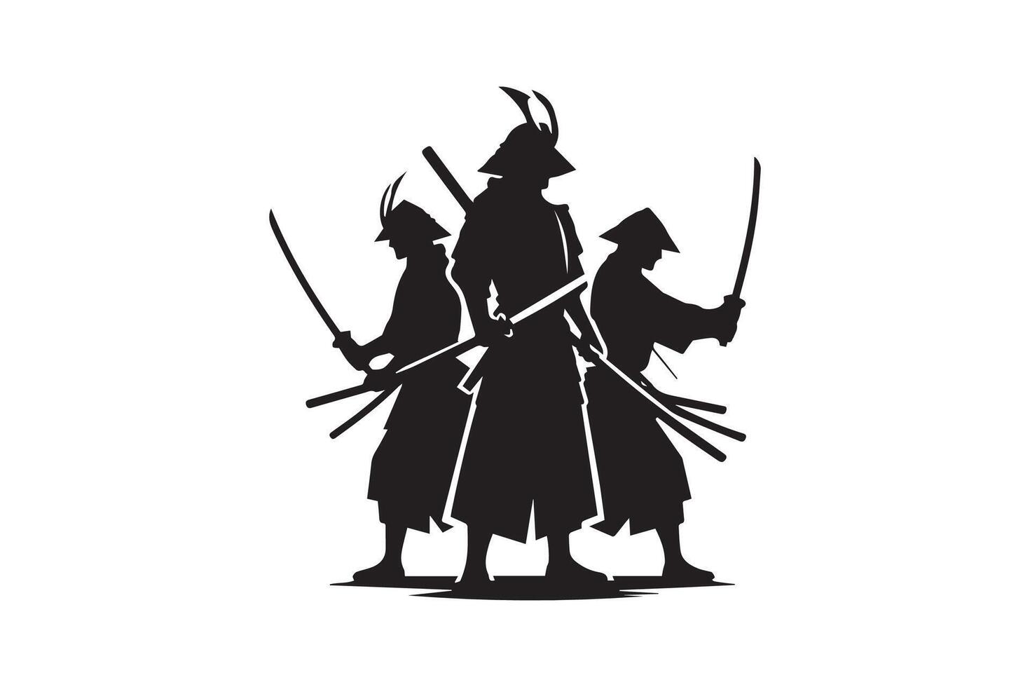 samurai warrior silhouette. samurai silhouette warrior sword ninja japanese katana vector
