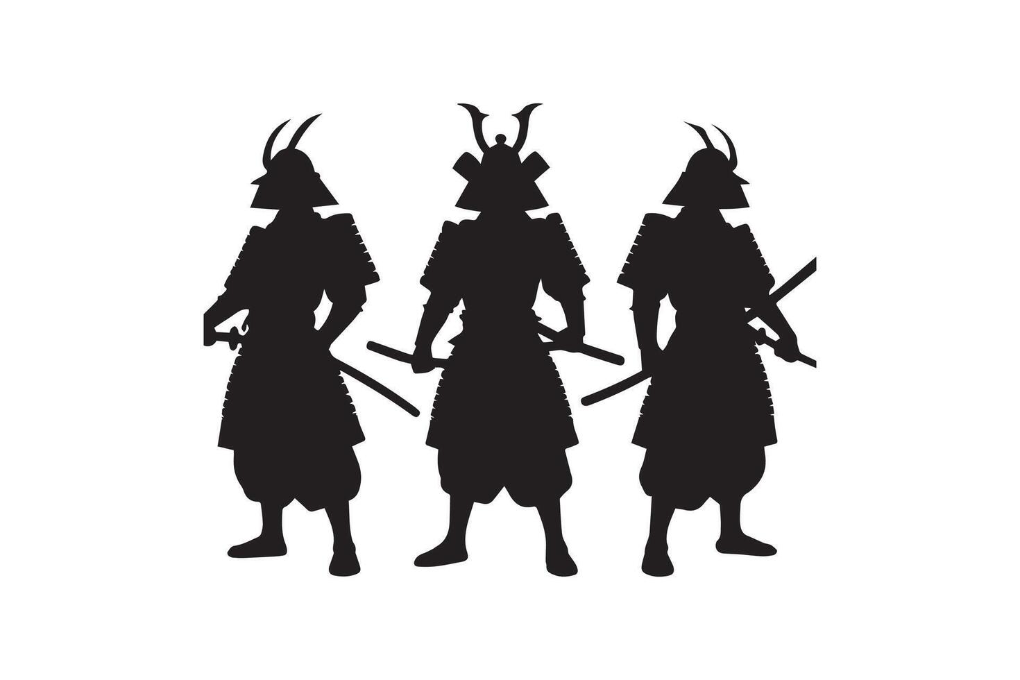 samurai warrior silhouette. samurai silhouette warrior sword ninja japanese katana vector