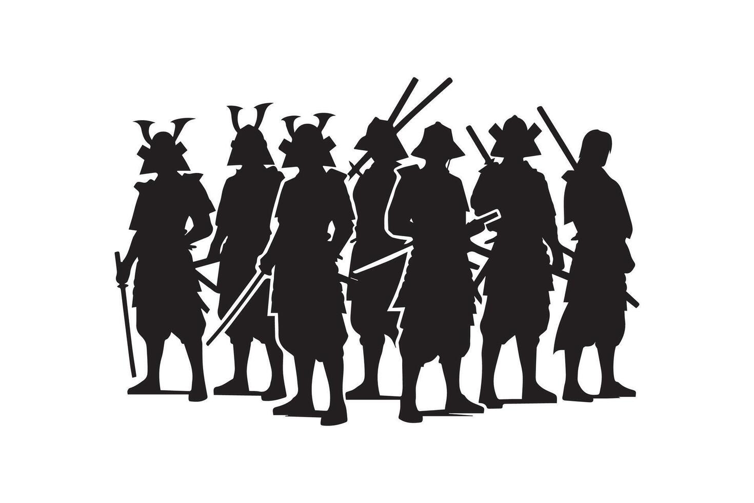 samurai warrior silhouette. samurai silhouette warrior sword ninja japanese katana vector