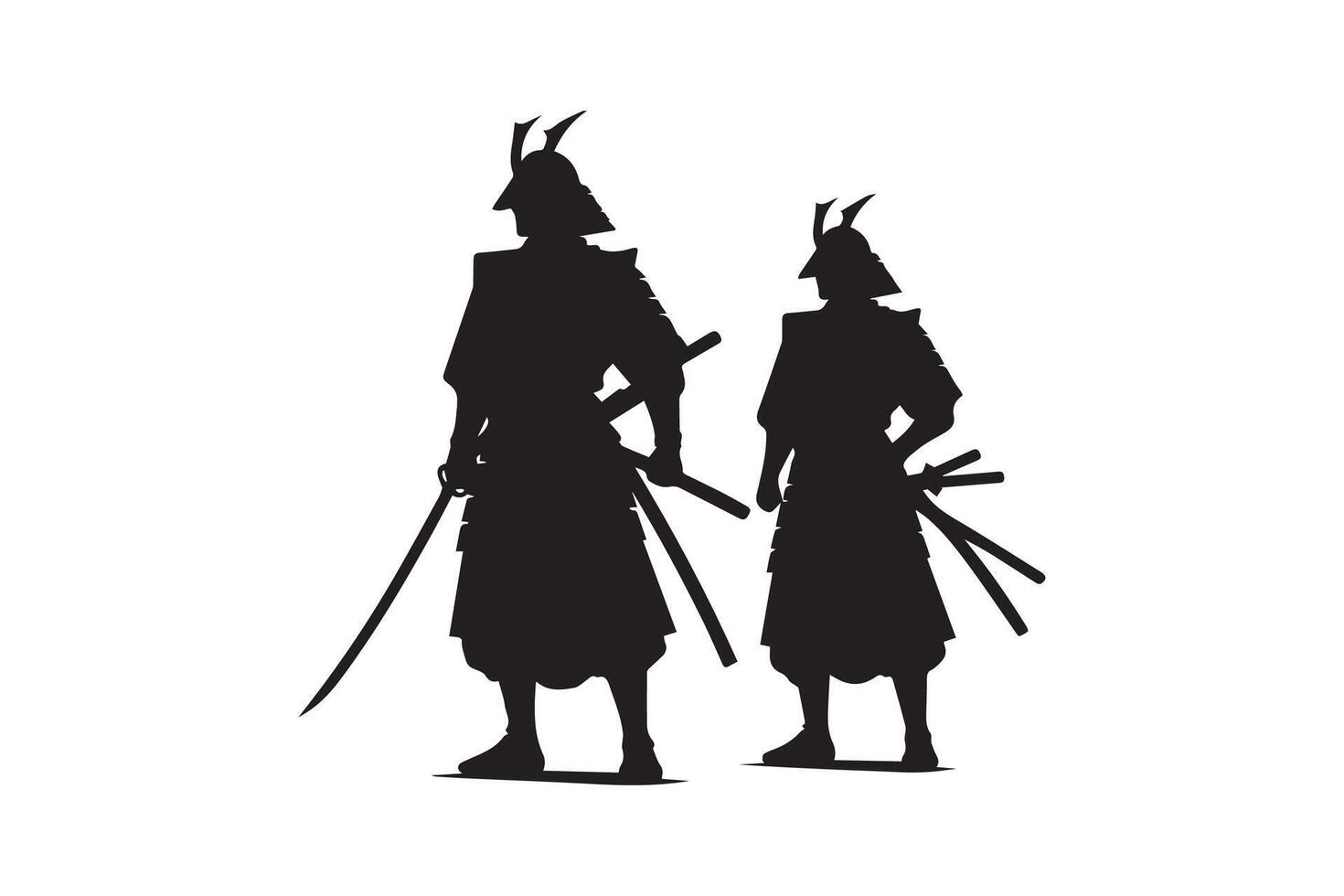 samurai warrior silhouette. samurai silhouette warrior sword ninja japanese katana vector