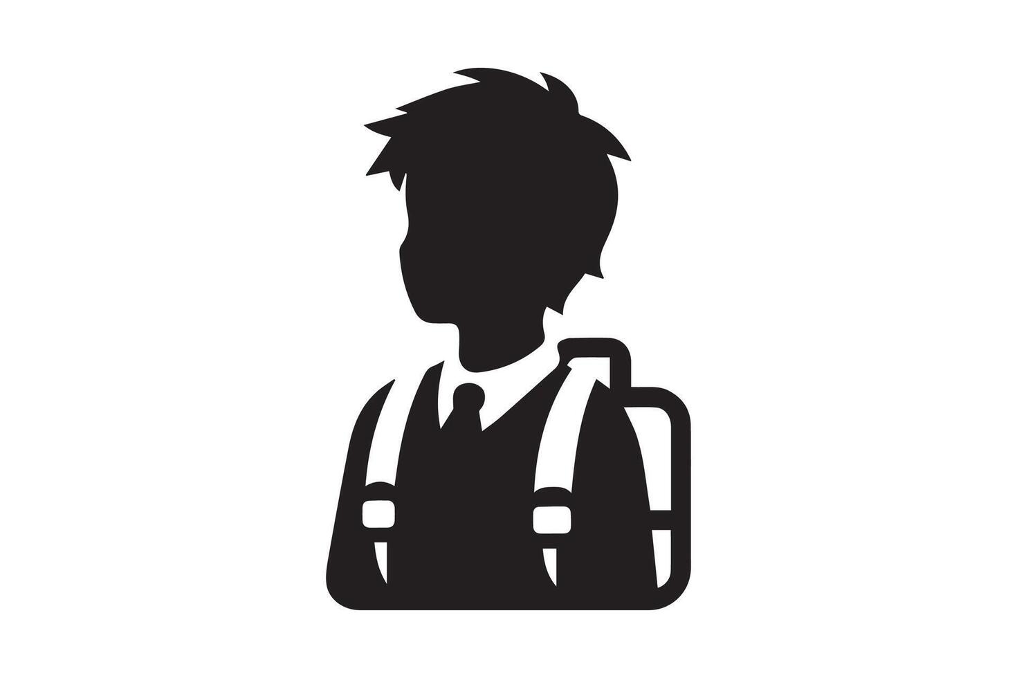 A boy with school bag silhouette. Back to school vector