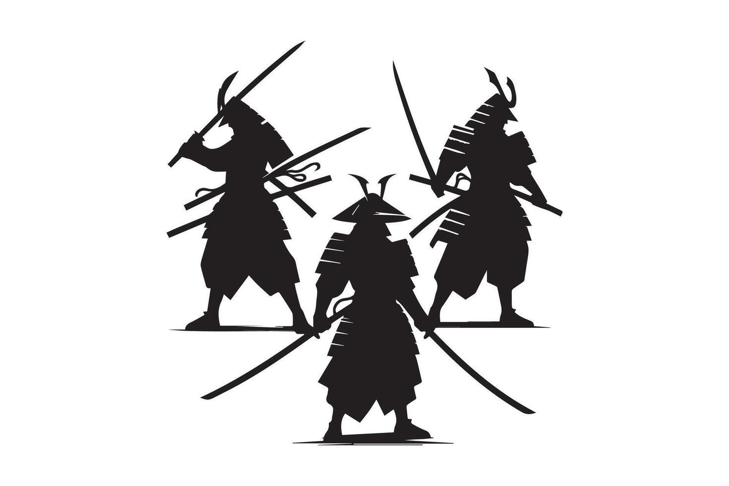 samurai warrior silhouette. samurai silhouette warrior sword ninja japanese katana vector